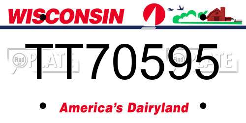 TT70595 Wisconsin License Plate