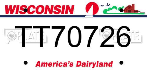 TT70726 Wisconsin License Plate