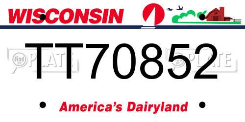 TT70852 Wisconsin License Plate