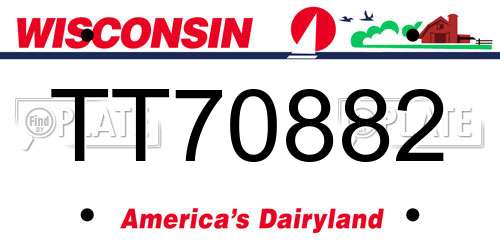 TT70882 Wisconsin License Plate