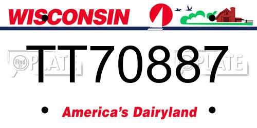 TT70887 Wisconsin License Plate