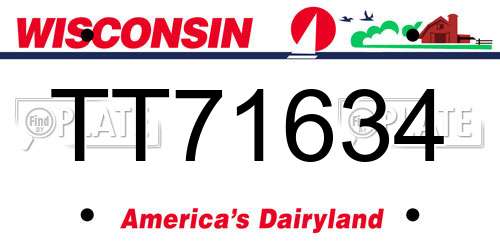 TT71634 Wisconsin License Plate