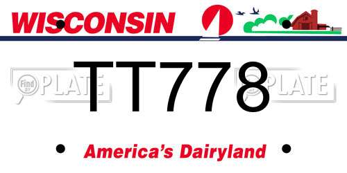 TT778 Wisconsin License Plate
