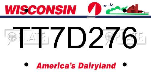 TT7D276 Wisconsin License Plate