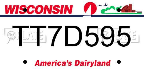 TT7D595 Wisconsin License Plate