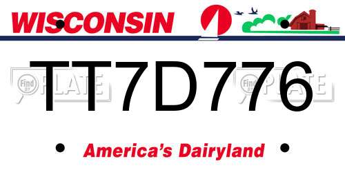 TT7D776 Wisconsin License Plate