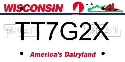 TT7G2X Wisconsin License Plate
