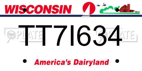TT7I634 Wisconsin License Plate