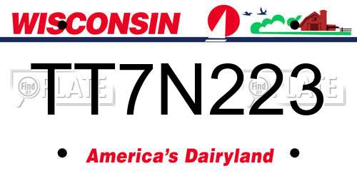 TT7N223 Wisconsin License Plate