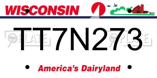 TT7N273 Wisconsin License Plate