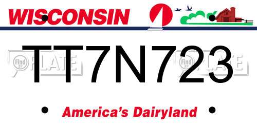 TT7N723 Wisconsin License Plate