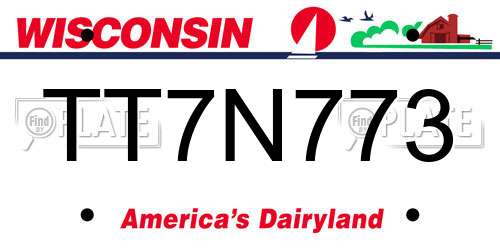 TT7N773 Wisconsin License Plate
