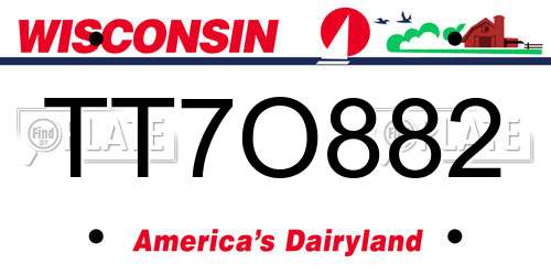 TT7O882 Wisconsin License Plate