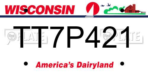 TT7P421 Wisconsin License Plate