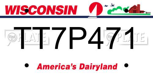TT7P471 Wisconsin License Plate