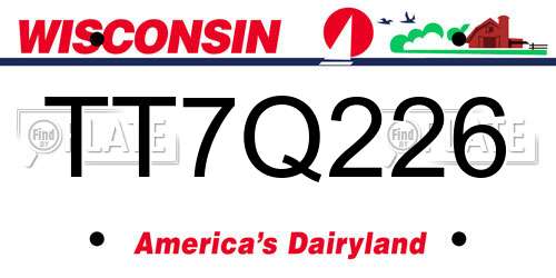TT7Q226 Wisconsin License Plate