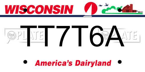 TT7T6A Wisconsin License Plate