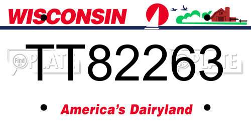 TT82263 Wisconsin License Plate