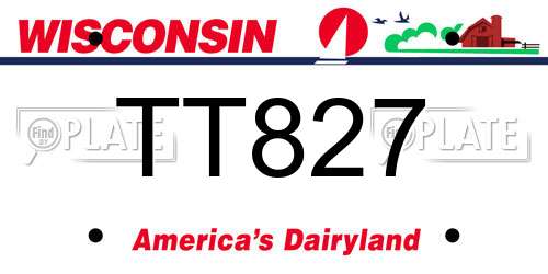 TT827 Wisconsin License Plate