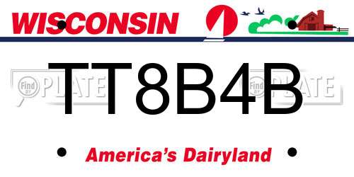 TT8B4B Wisconsin License Plate