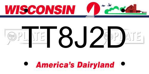 TT8J2D Wisconsin License Plate