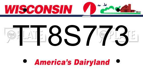 TT8S773 Wisconsin License Plate