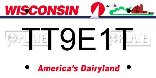TT9E1T Wisconsin License Plate