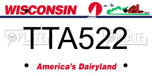 TTA522 Wisconsin License Plate