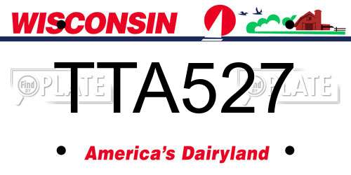TTA527 Wisconsin License Plate