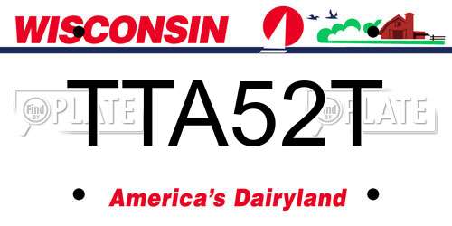 TTA52T Wisconsin License Plate