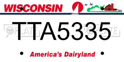TTA5335 Wisconsin License Plate
