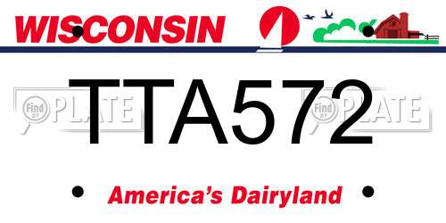 TTA572 Wisconsin License Plate
