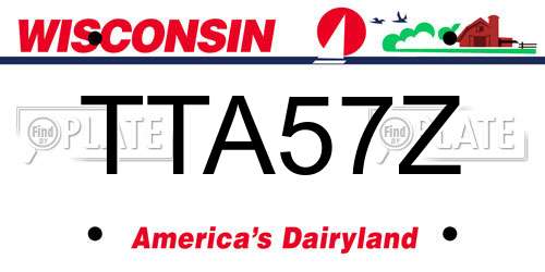 TTA57Z Wisconsin License Plate