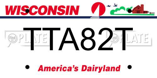 TTA82T Wisconsin License Plate