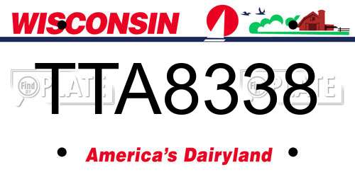 TTA8338 Wisconsin License Plate