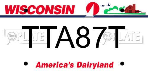 TTA87T Wisconsin License Plate