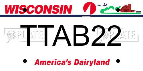 TTAB22 Wisconsin License Plate