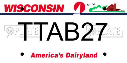 TTAB27 Wisconsin License Plate