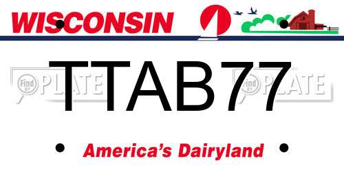 TTAB77 Wisconsin License Plate