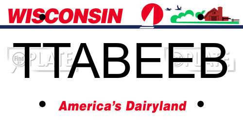TTABEEB Wisconsin License Plate