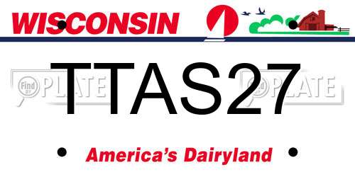 TTAS27 Wisconsin License Plate
