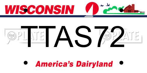 TTAS72 Wisconsin License Plate
