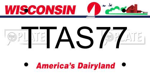 TTAS77 Wisconsin License Plate