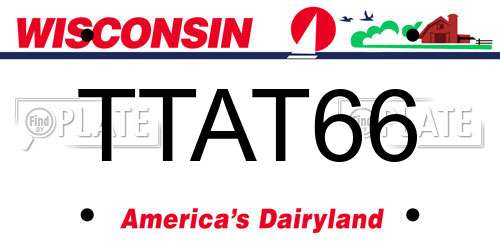 TTAT66 Wisconsin License Plate