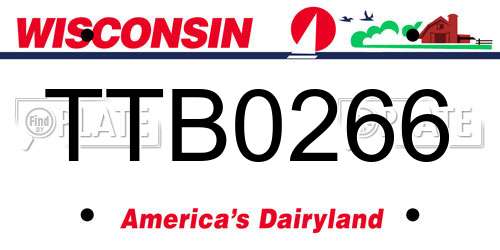 TTB0266 Wisconsin License Plate
