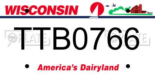 TTB0766 Wisconsin License Plate