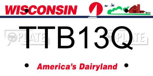 TTB13Q Wisconsin License Plate