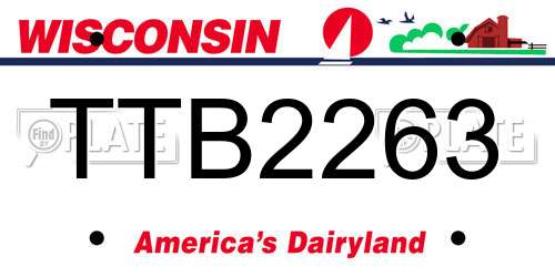 TTB2263 Wisconsin License Plate