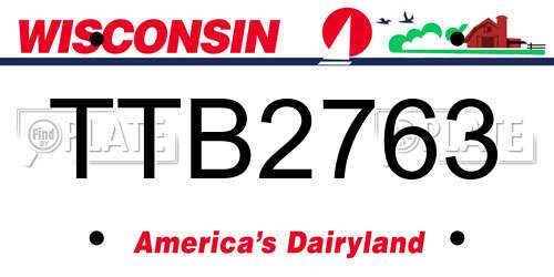 TTB2763 Wisconsin License Plate