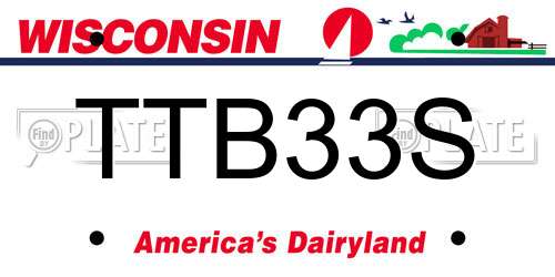 TTB33S Wisconsin License Plate
